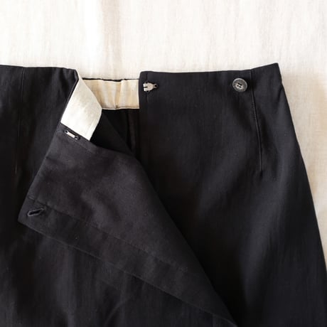 あおいスカート　コットン　甘撚りツイル　グレー　ブラック　　　　　　　02-24302-07