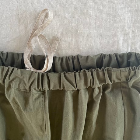 マロニエパンツ　コットン　ビンテージ馬布（厚手ポプリン）カーキ　04-26209-43