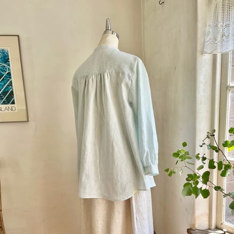 なでしこシャツ　リネン　スラブローン　ペールグリーン　　　　　　　　　　01-25211-5041