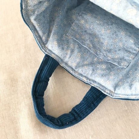 クマバケツ　Sサイズ　コットン中太コーデュロイ　生成り/ブルー/コットンブラックウォッチ　　　　61-23501-03/52/24506-84