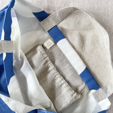 テクテクbag  コットングログラン　ドット　ブルー　　　　　　　　　　　　61-24503-5287