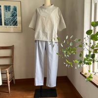ナッツパンツ　コットンリネン　スラブキャンヴァス　サックスブルー　04-26302-59