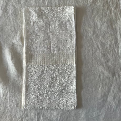 やさしいストール　コットン　刺繍レース他　①オフホワイト　43-26102-0295　②キナリ　43-26102-0395