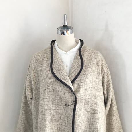 カモメジャケット　ウール　ブランケットツイード　ベージュ　　　　　　　10-23506-10