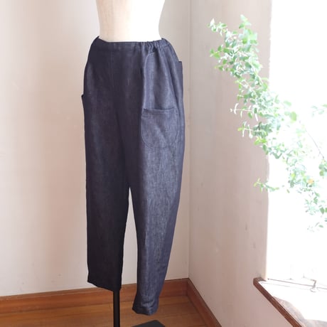 ナッツパンツ　コットンリネン  ライトデニム　インディゴ　　　　　　　　04－25402-56