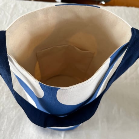 ストンプBag　コットングログラン　ブルー水玉　61-26203-5287