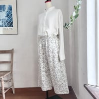 ドリードロワーズ　シャーティング　花鳥プリント　キナリ　　　　　　　　　16-24101-0390