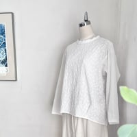 クラウドシャツ　コットンキャンブリック　アナベル刺繍　オフホワイト　　　　01-24412-0295