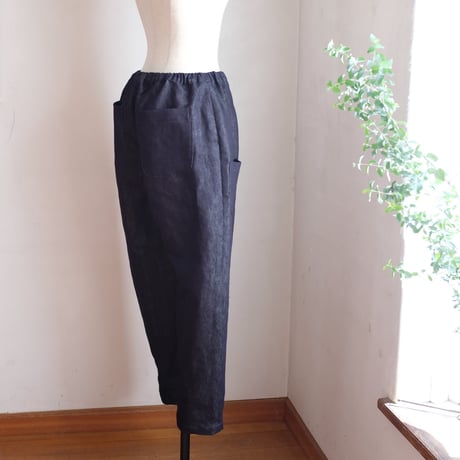 ナッツパンツ　コットンリネン  ライトデニム　インディゴ　　　　　　　　04－25402-56