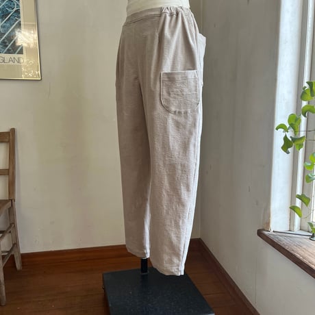 ナッツパンツ　コットン　中太コールストレッチ　ライトベージュ　　　　　04-25413-10