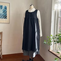 マロニエエプロン　コットン　ワッシャーシーチング　ブラック　　　　18-14009-06