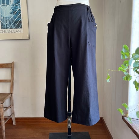 ランチパンツ　コットン和紙　ライトツイル　ブラック　　　　　04-26303-06