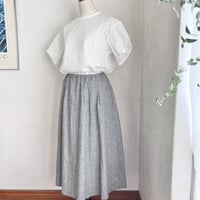 ナチュールスカート　コットンリネン　ナチュラルボイル　千鳥チェック　　　02-26202-0681