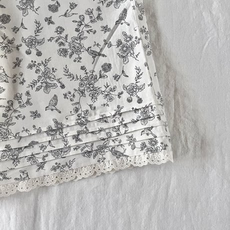 ドリードロワーズ　シャーティング　花鳥プリント　キナリ　　　　　　　　　16-24101-0390