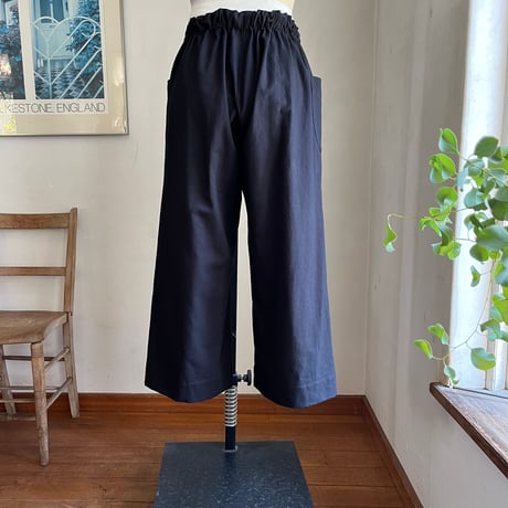 ランチパンツ　コットン和紙　ライトツイル　ブラック　　　　　04-26303-06