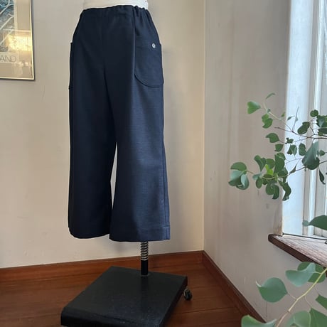 ランチパンツ(裏付)　タスマニアンウールチドリ　ネイビー×ブラック　　　　　　　04-25504-53