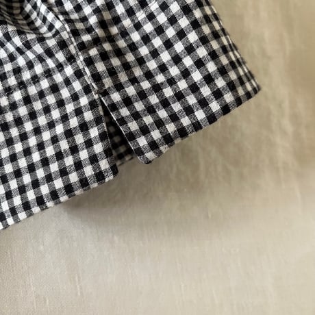 フェンネルチュニック　コットンリネン　天日干しギンガムチェック　ブラック　06-25301-0680