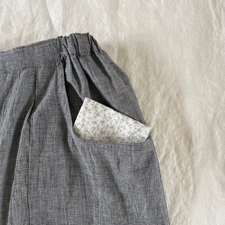 クラウドパンツ　コットンリネンボイル　ブラック千鳥　04-26213-0681