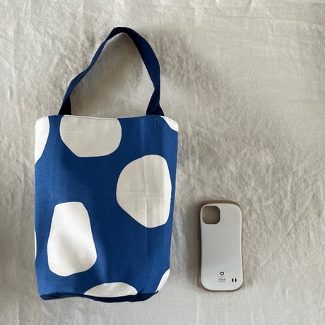 ストンプBag　コットングログラン　ブルー水玉　61-26203-5287