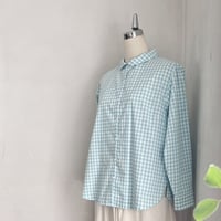 はるくシャツ　コットン　ギンガムチェック　ペパーミントグリーン　　01-24402-5080