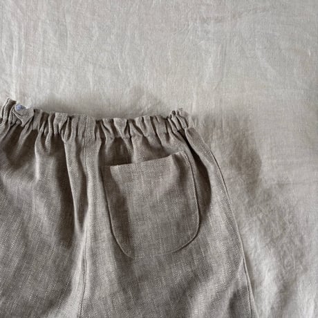 スッキリパンツ(8分丈)　コットンリネン　スラブヘリンボーン　ライトブラウン　04-26206-11