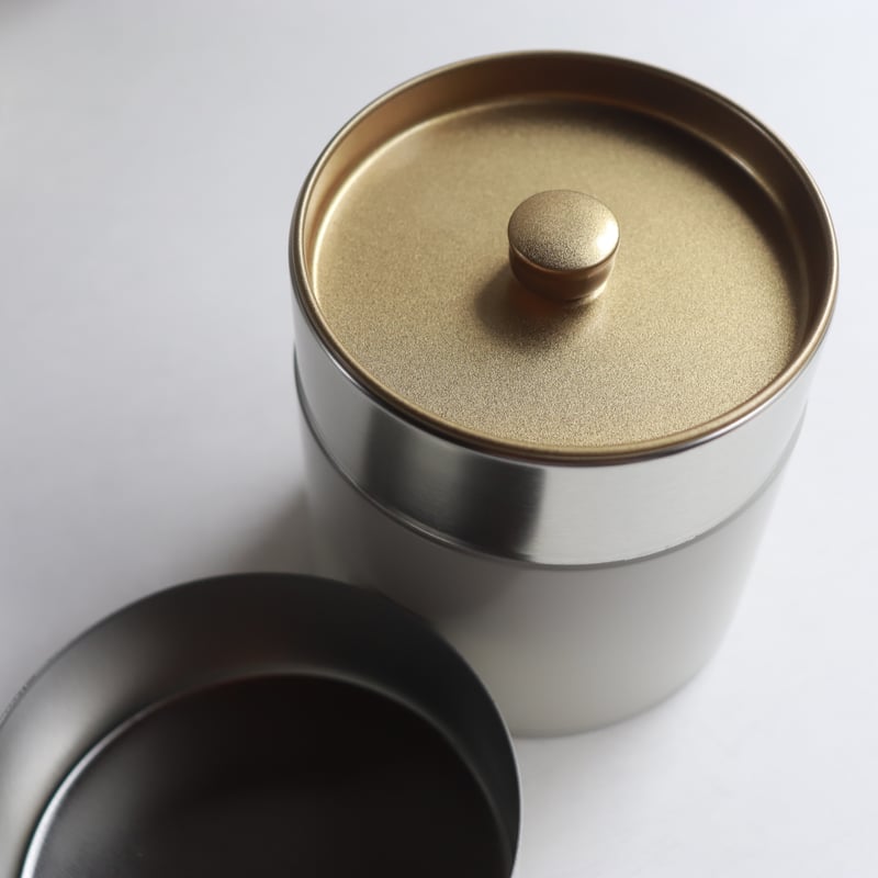茶筒 蓋付き スチール 茶筒 茶葉 150g用 φ74×106mm ティー キャニスター 缶