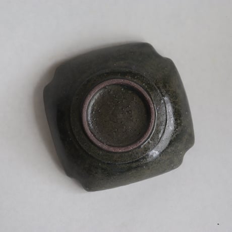 叶谷真一郎　四方鉢（黒翠）