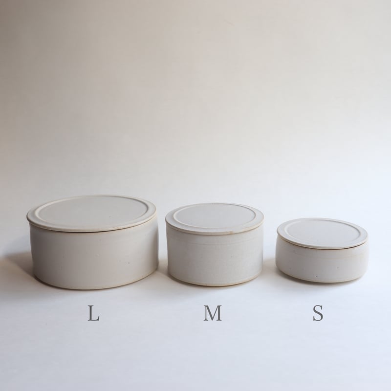 小野 俊 白珠釉 筒型蓋物 S/M/L | savi no niwa