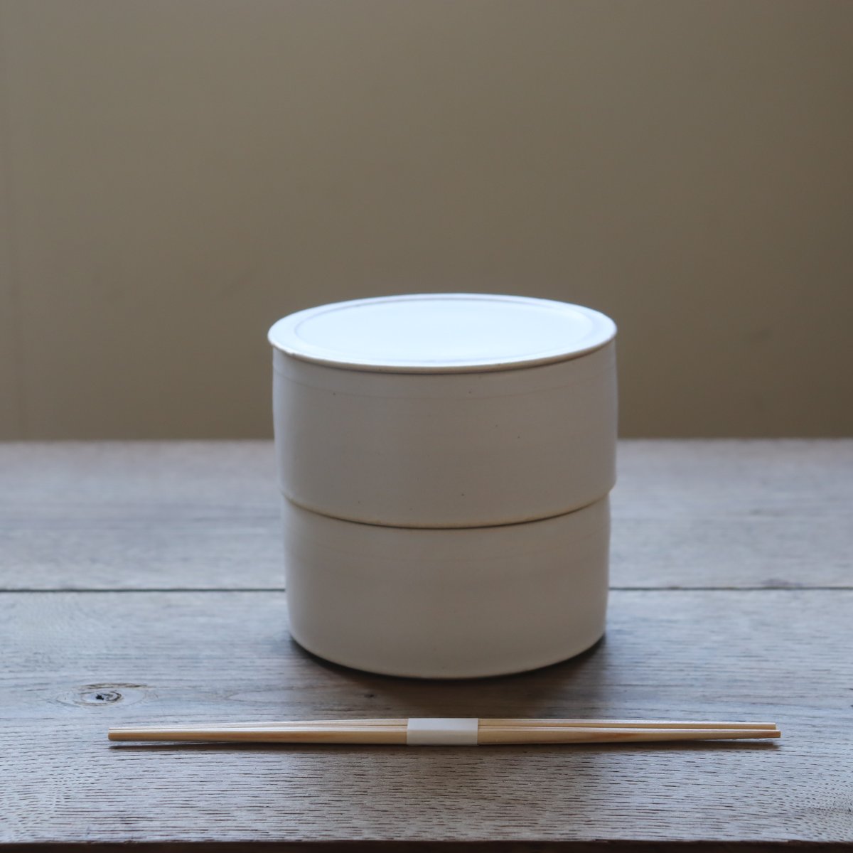 小野 俊 白珠釉 筒型蓋物 S/M/L | savi no niwa