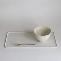 nijiiro　隅切皿　白