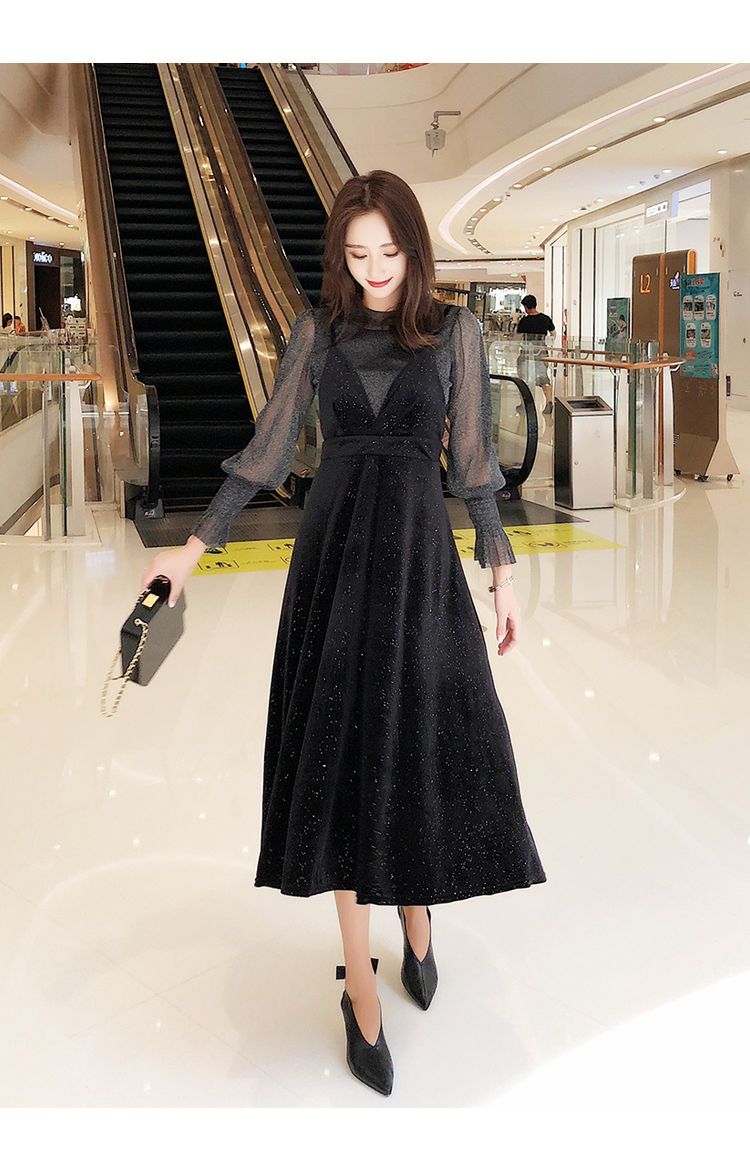 取り寄せ品】シースルー ベロア ラメ トップスとワンピースの