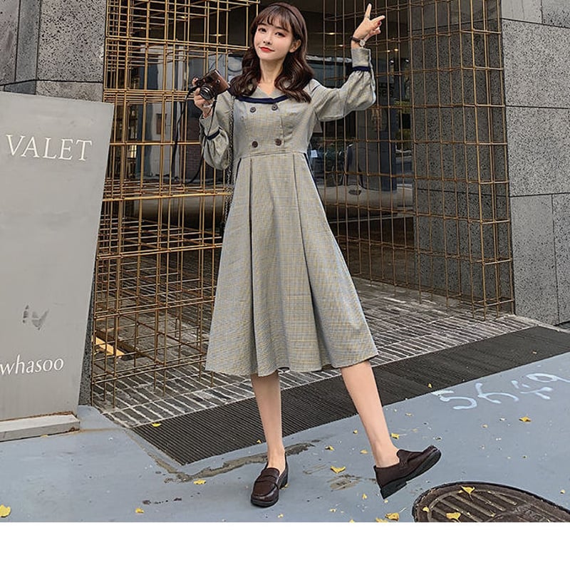 取り寄せ品】プレッピーで可愛い♪ パイピングライン チェック柄