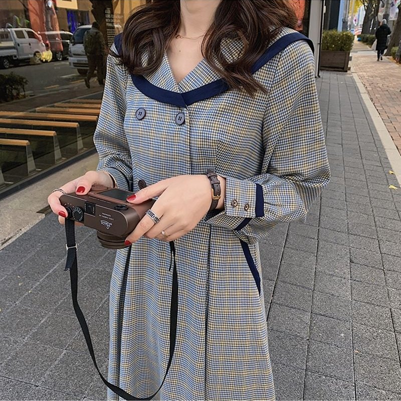 取り寄せ品】プレッピーで可愛い♪ パイピングライン チェック柄