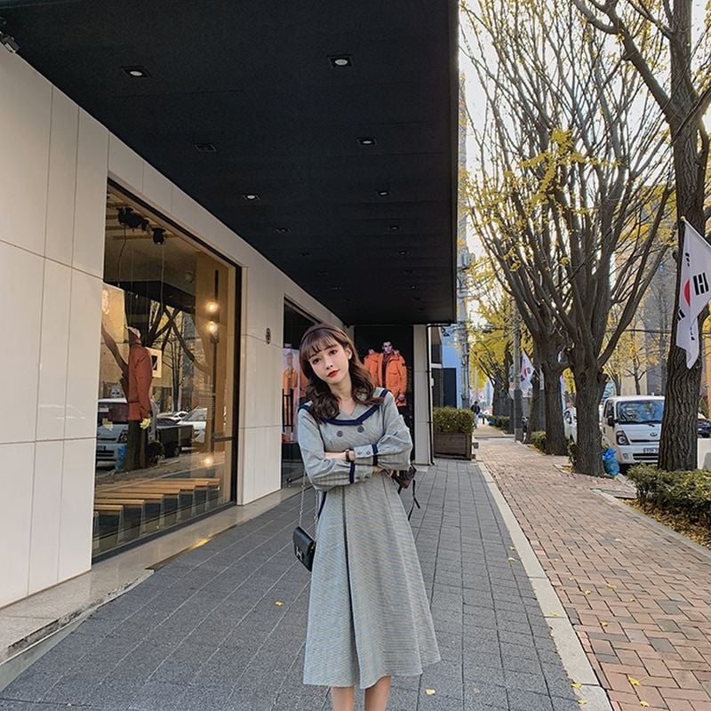 取り寄せ品】プレッピーで可愛い♪ パイピングライン チェック柄