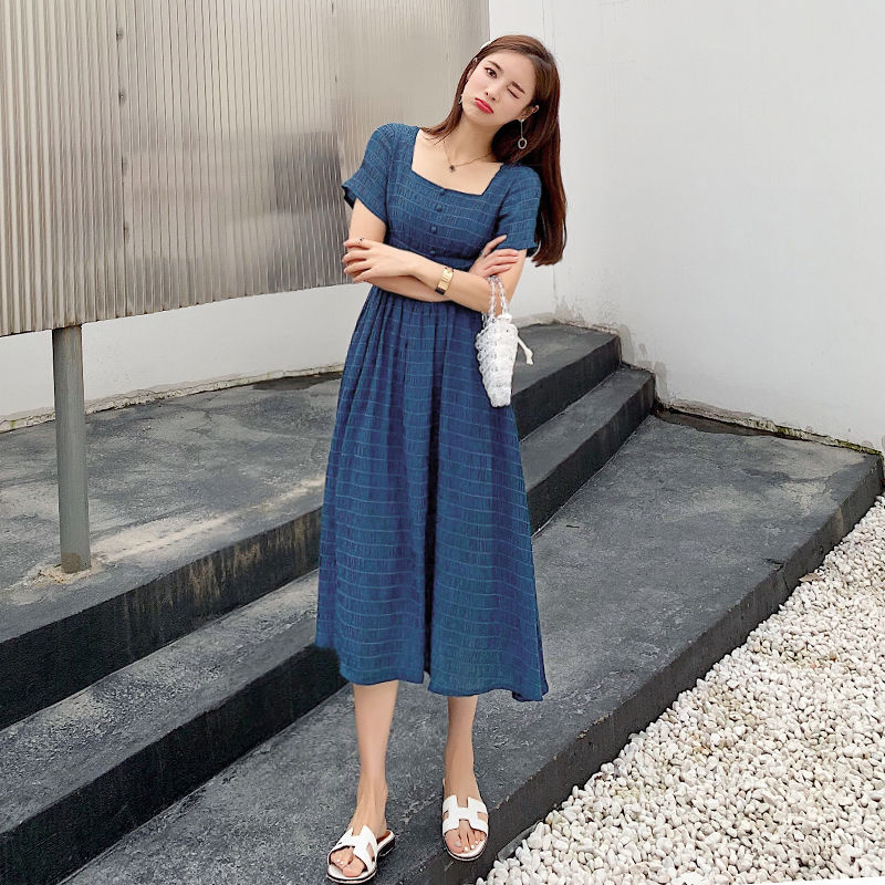 取り寄せ品】くすみブルーで大人っぽスタイル◎ スクエアネック 取り寄せ品】くすみブルーで大人っぽスタイル◎ スクエアネック