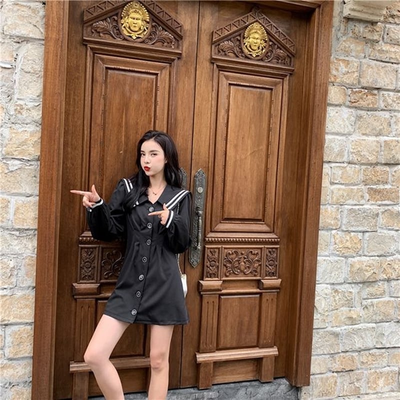 美品✨️【Liten】リテン⭐︎セーラーカラーコート2way襟取り外し可能 即日発送 取り寄せ品】セーラー襟がマリンライクで可愛い◎ フルボタン