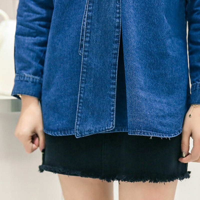 取り寄せ品】ロングスリーブ カジュアル ディープブルー ロングタイ