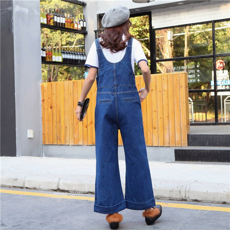 取り寄せ品】サイドファスナー ロングオールインワン デニム