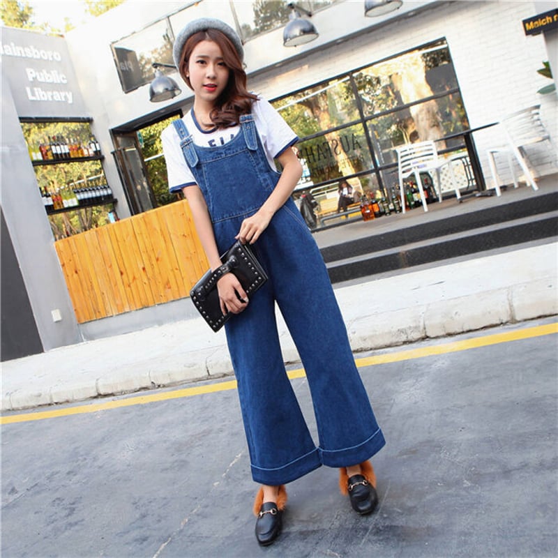 ブラックロングサロペット feepur サロペット オーバーオール 2wayドロストオールインワン