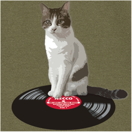 またたびロックンロール　猫とレコード Tシャツ