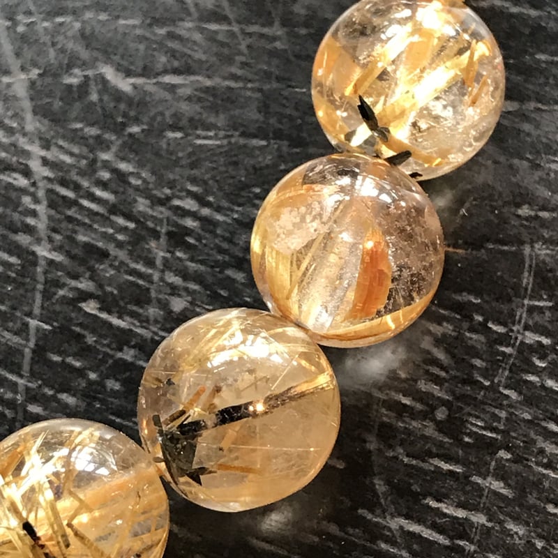 太陽花 ゴールドタイチン ルチルクオーツ - ブレスレット