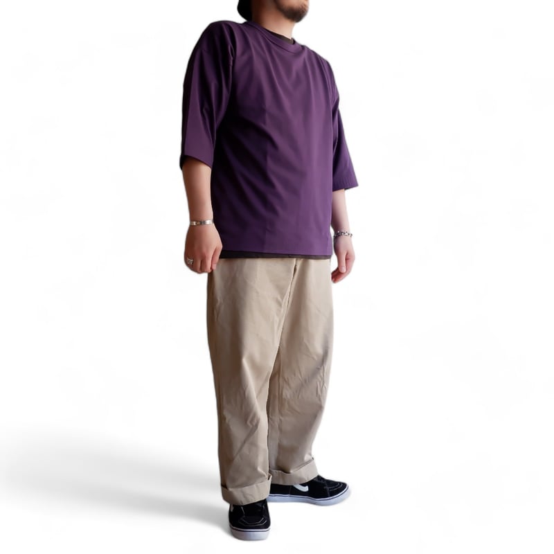 マーガレットハウエル M 日本製 バンドカラー シャンブレー ピンタック シャツ Jackman(ジャックマン）/Grace HS T-Shirt /355:Violet |