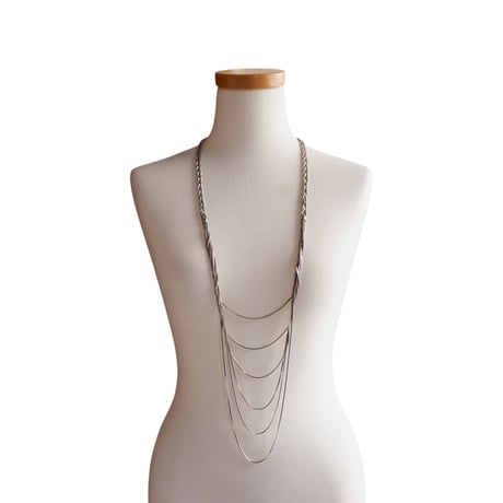 【NEW SELECT】６chain twist silver long necklace