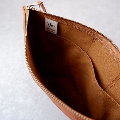 yes crafts/SQUARE POUCH-（L） / スクエア ポーチL/ camel-2