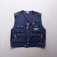 【From EURO】OLD Reebok/ hunting design vest/Navy