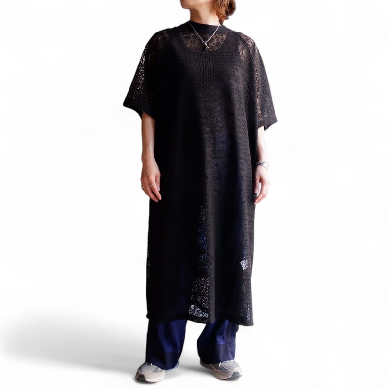 ⚫︎ようちゃん⚫︎UNIVERSAL TISSU ブラック ロングワンピース UNIVERSAL TISSU レースワンピース