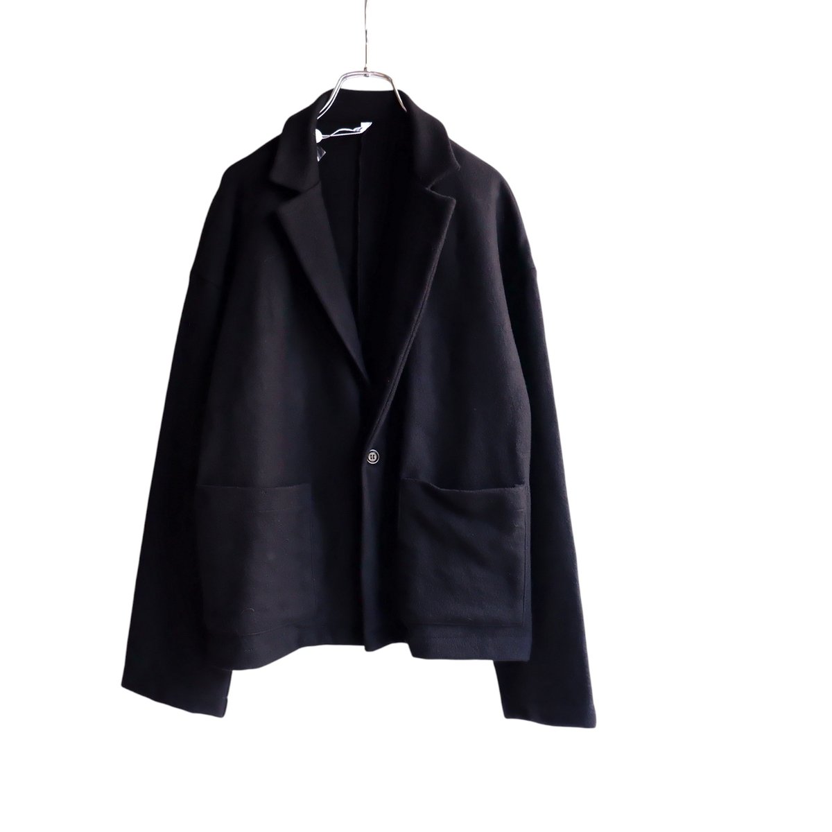 《新品未使用》ユニバーサルティシュウール圧縮カーデガンジャケット黒 UNIVERSAL TISSU （ユニバーサルティシュ）/ ウール圧縮 カーディガン