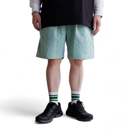 catta(カッタ)/BAGS EASY SHORT PANTS-SEERSUCKER GINGHAM/GREEN