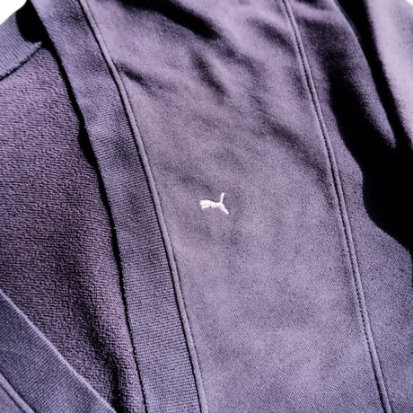 【OLD/VINTAGE】80s PUMA/sweat cardigan/used/Navy