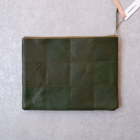 yes crafts/SQUARE POUCH-（L） / スクエア ポーチL/dark Green